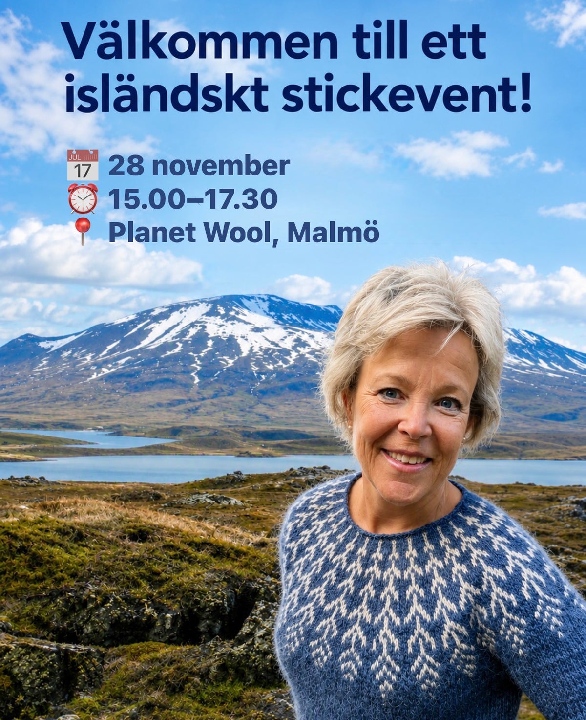 Isländskt stickevent - en kväll med lärande och inspiration ledd av "Ullmyra" (28/11, kl 15:00-17:30)