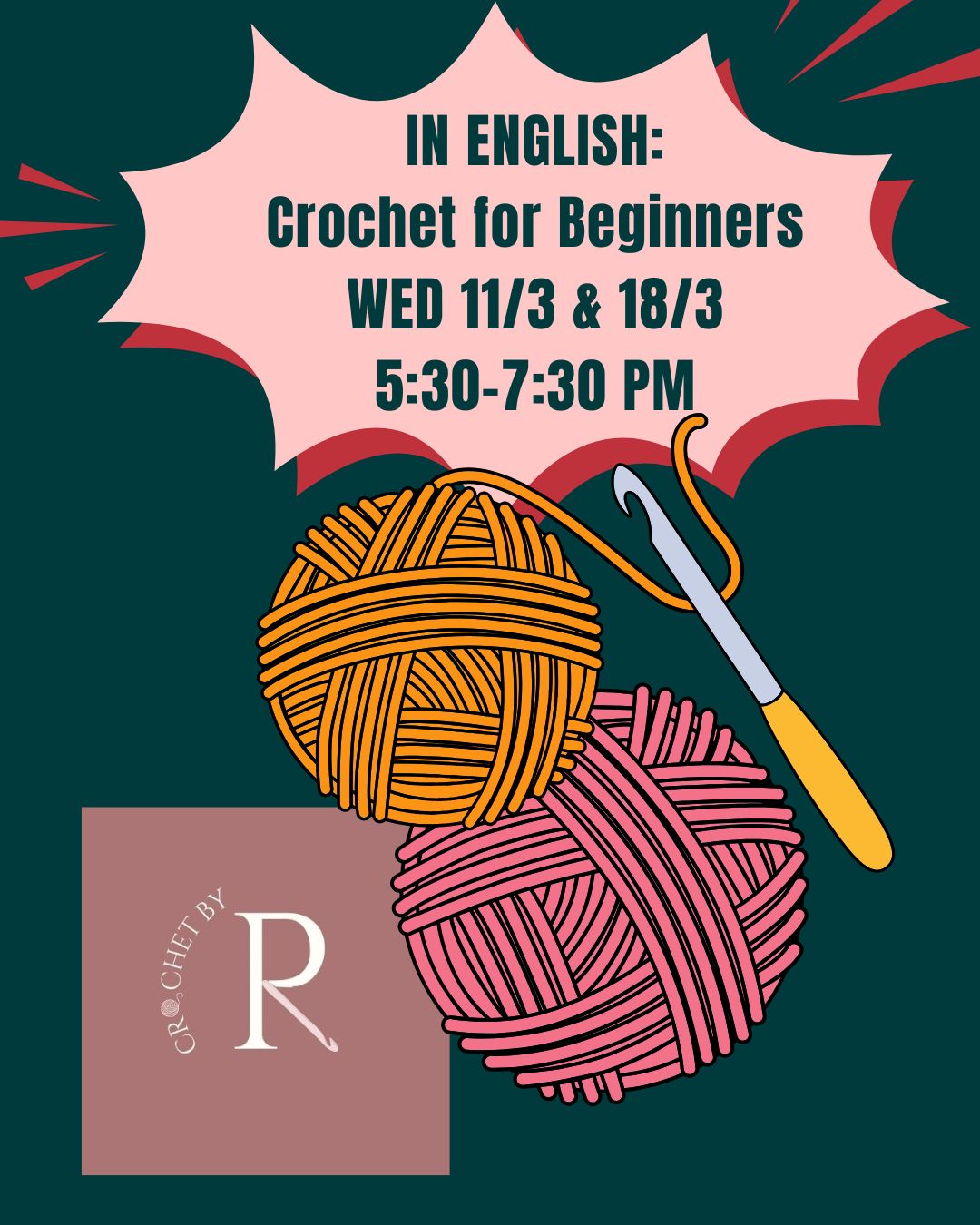 (In English) Crochet for Beginners with Crochet by Ruqayyah (11 & 18/3)