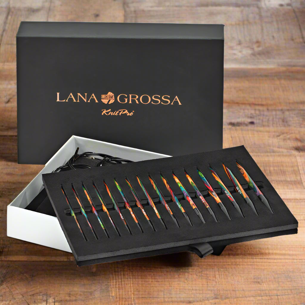 Set med rundstickor i många storleker