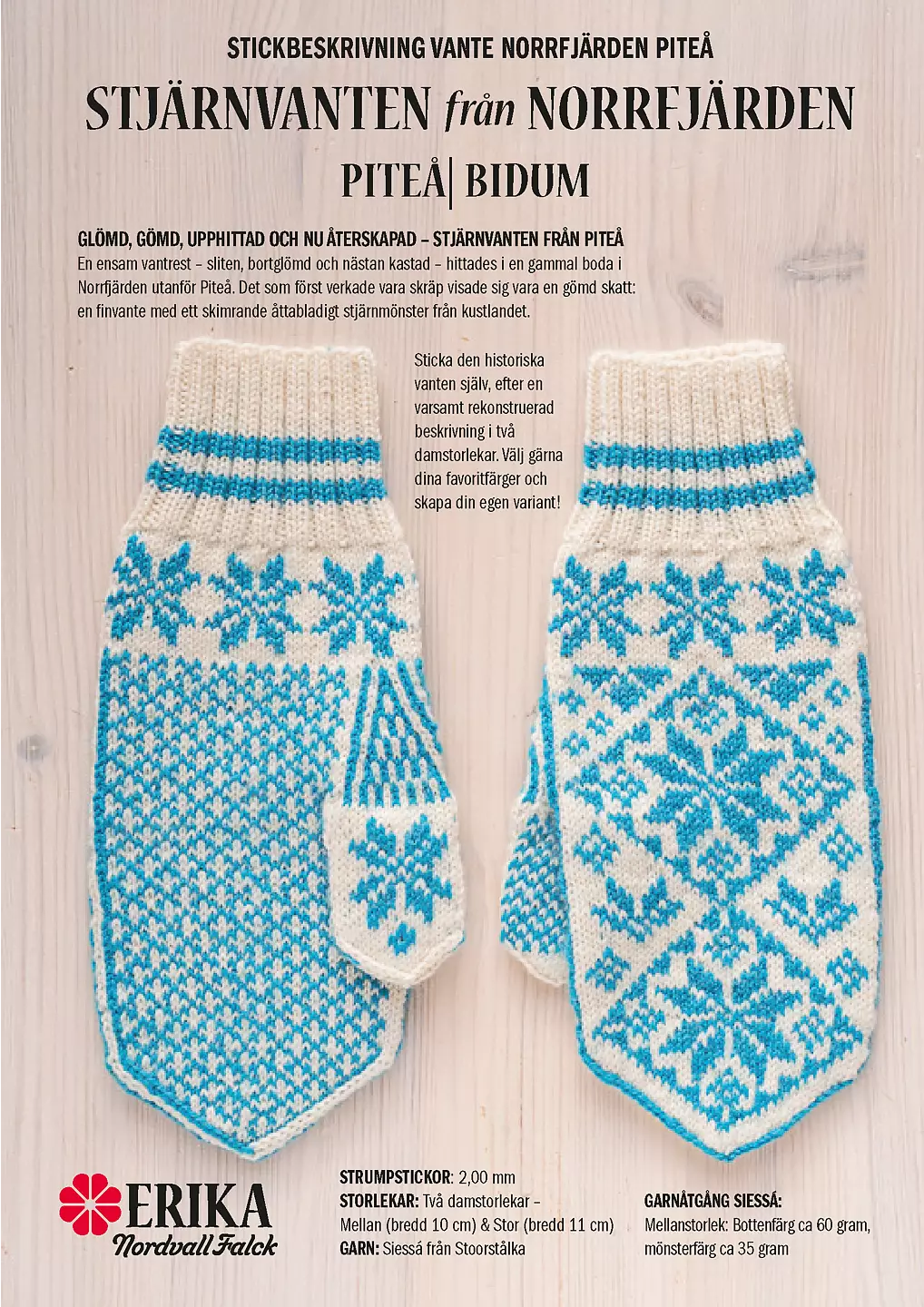 Stoorstålka Stjärnvanten från Norrfjärden samiska vantar