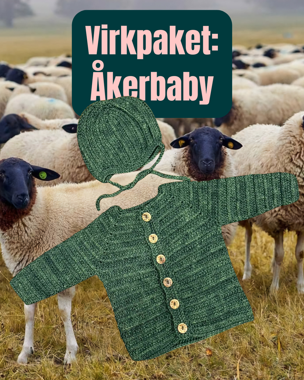 Virkpaket: Åker-baby kofta och mössa